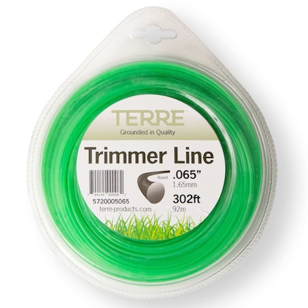 T Terre Residential Grade 065 Round Trimmer Line 1/2 lb. Trimmer String Line Length 302 ft. Diam. .065 in. 5720005065